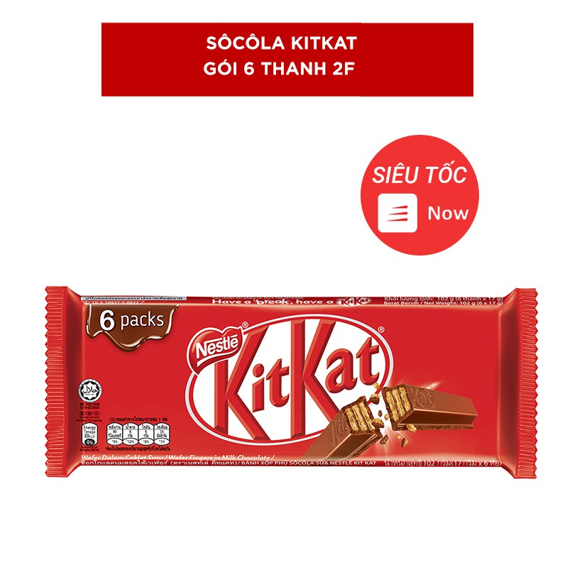 SOCOLA KITKAT GÓI 6 THANH 2F - 6 x 17G - Date 2025