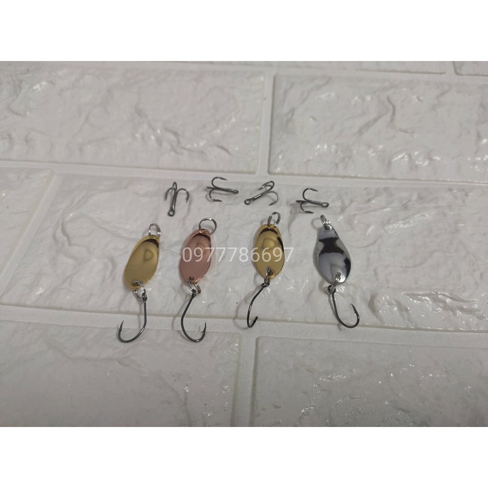 4 con mồi thìa lượn kèm lưỡi 3 tiêu