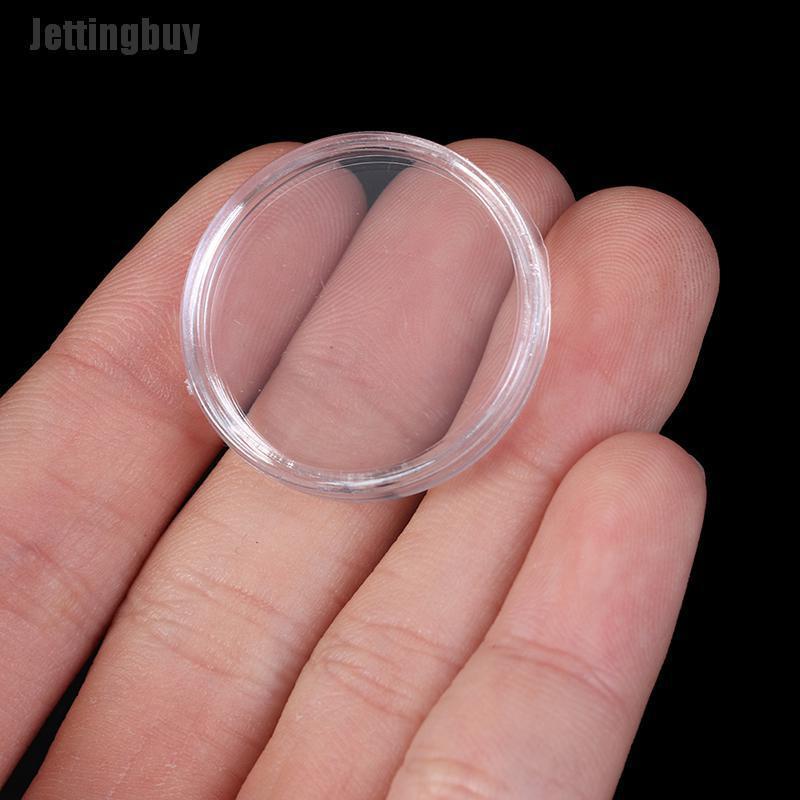 Jettingbuy 100 Cái Hộp Đựng Tiền Xu 27Mm Hộp Đựng Viên Nang Hộp Trưng Bày Hộp Trưng Bày Hình Tròn