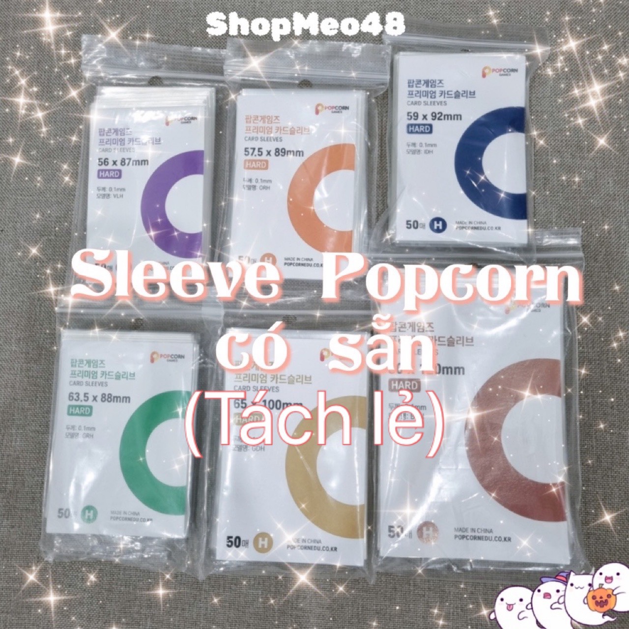 CHÍNH HÃNG POPCORN Hàn Quốc Sleeve vỏ vọc thẻ bài photo card
