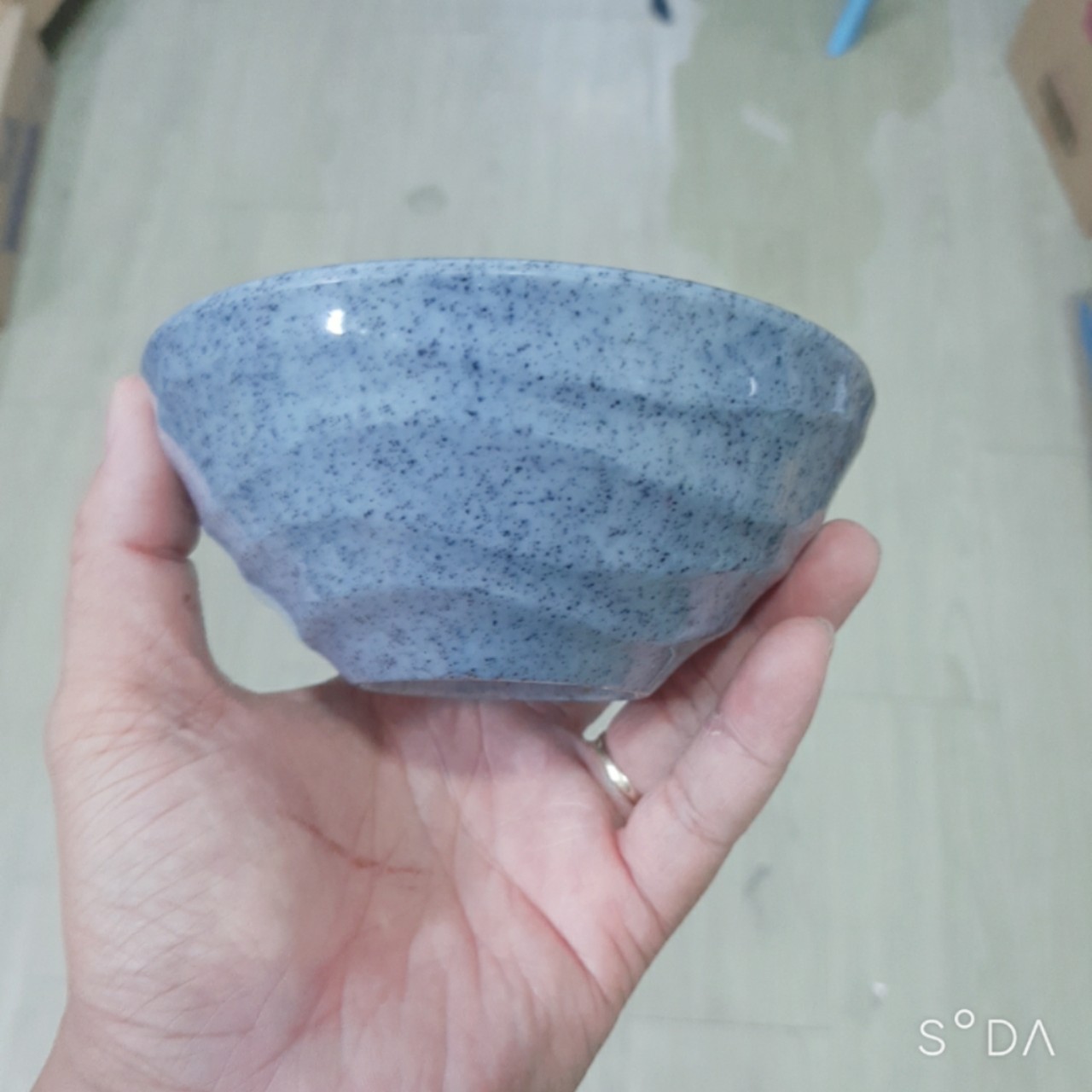 Chén Cơm nhựa melamine CO16 màu vân đá xanh