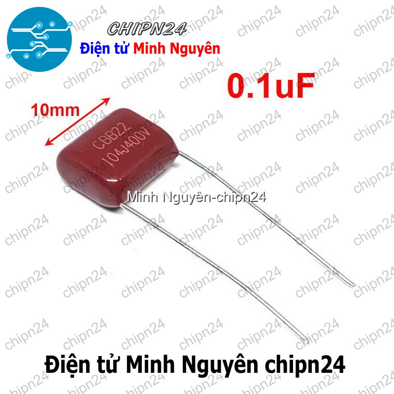 [5 con] (F230) Tụ CBB 400V 104J P=10mm (104 100nF 0.1uF) - HH001180