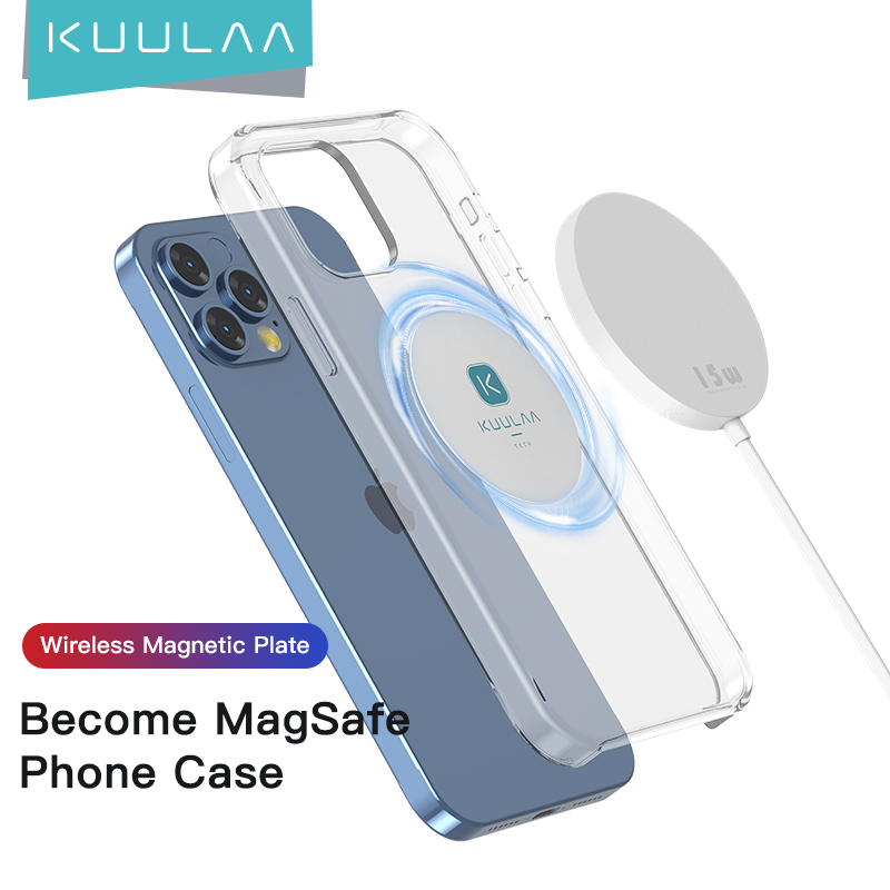 Kuulaa magnetic sheet for MagSafe wireless charging car mobile phone Apple 12 bracket magnetic patch cover Shell magnet