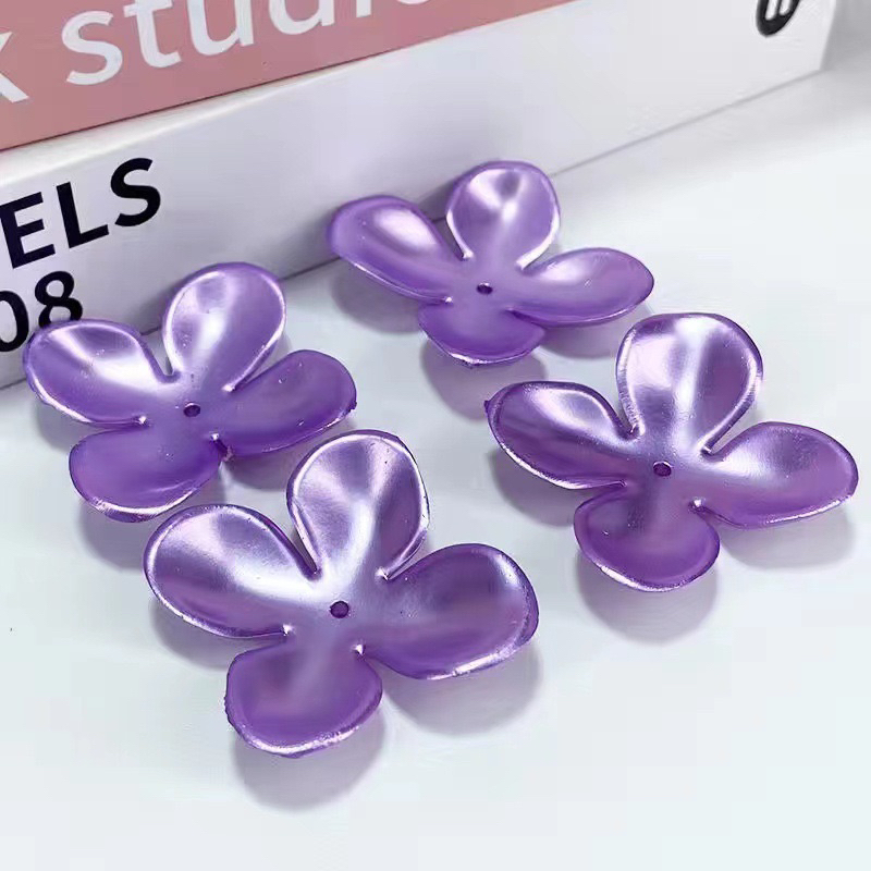 Cánh hoa nhựa 4 cánh 42mm làm hoa handmade, làm phụ kiện trang trí