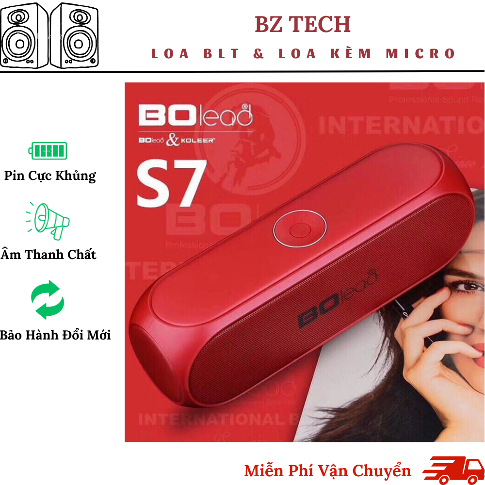 Loa bluetooth bolead s7 cao cấp, loa không dây âm thanh cực đỉnh, thiết kế sang trọng tích hợp usb thẻ nhớ tf