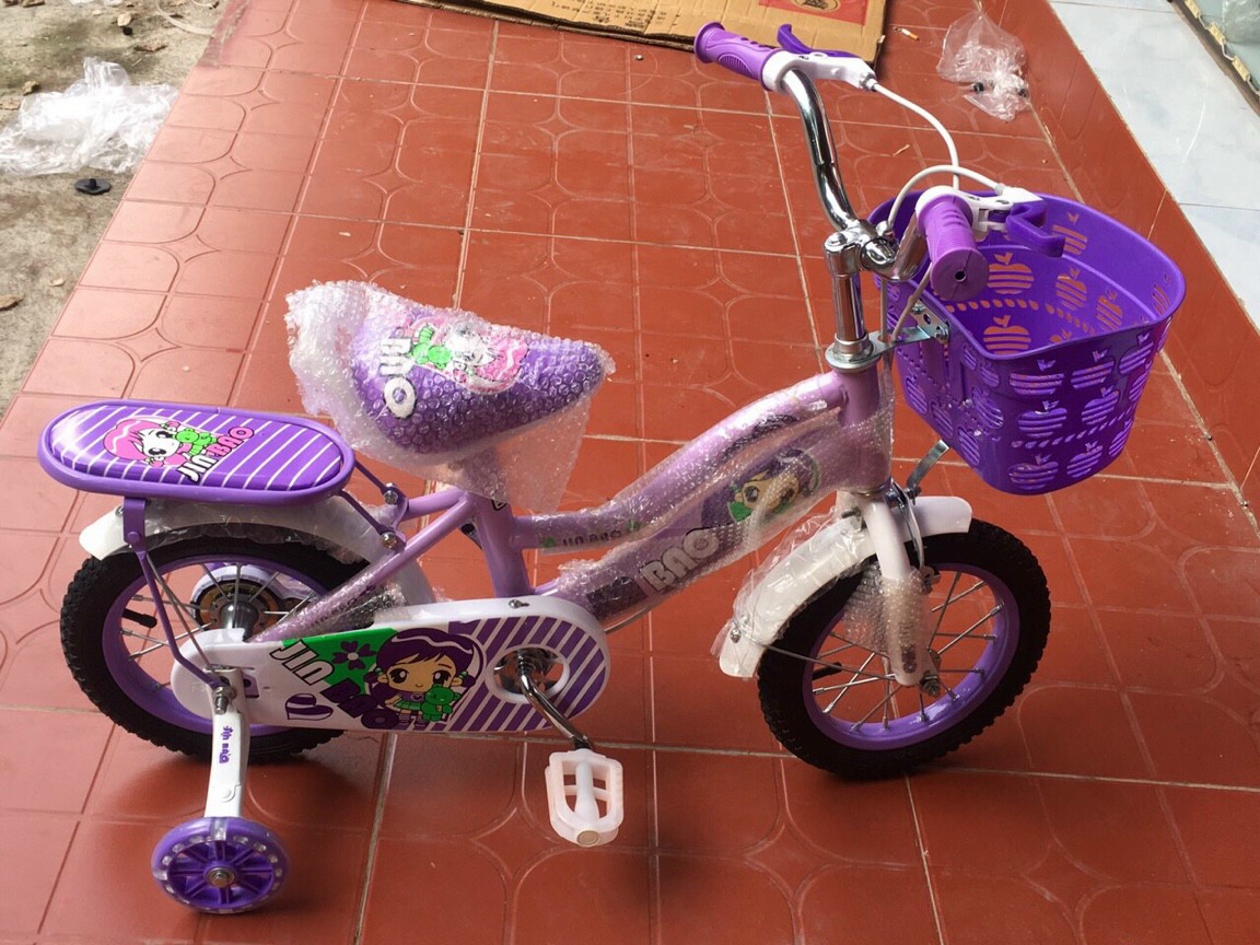 XE ĐẠP TRẺ EM 2 KHUNG CHO BÉ GÁI