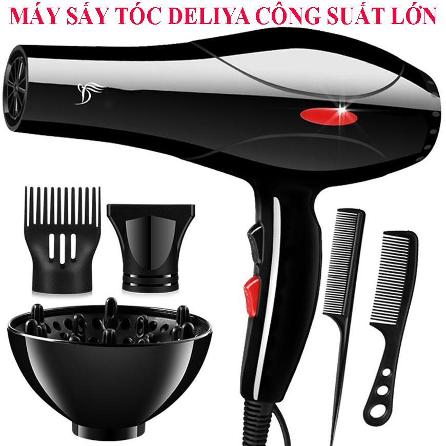 Máy Sấy Tóc Deliya 8018 Công Suất 2200W Có 3 Chiều Nóng, Vừa, Mát, Tặng Kèm 5 Phụ Kiện Tạo Kiểu Tóc [Bảo Hành 1 Năm - Đổi Mới 1-1 Trong 7 Ngày]