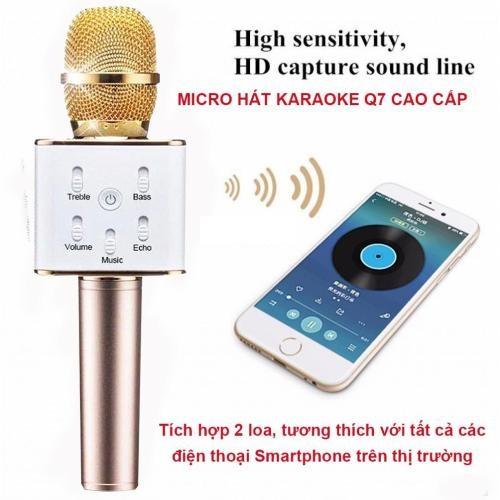 Micro karaoke kèm loa bluetooth q7 - hát hay giá rẻ dũng