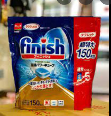 Viên Rửa Bát Finish Power Cube Nhật Bản (Túi 150 Viên) Dành Cho Máy Rửa Bát