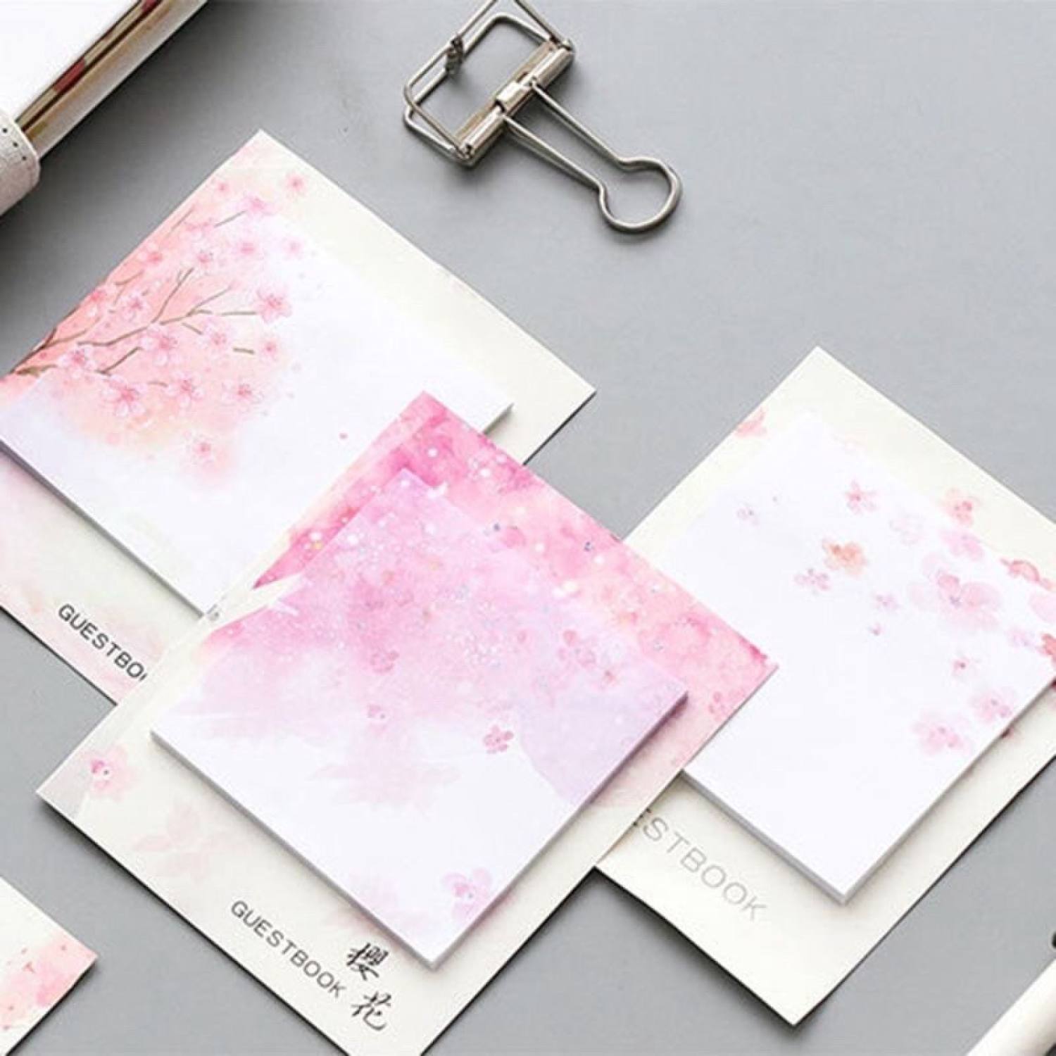 Giấy ghi chú hoa anh đào 7x7cm