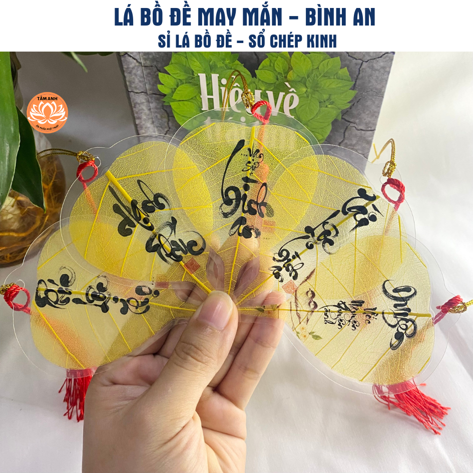 Lá bồ đề thư pháp cầu bình an may mắn nhiều mẫu