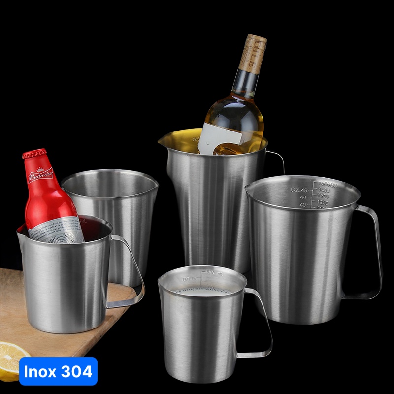 Ca Đánh Sữa Inox Cao Cấp #304 Có Vạch [ Hàng Loại 1 ]