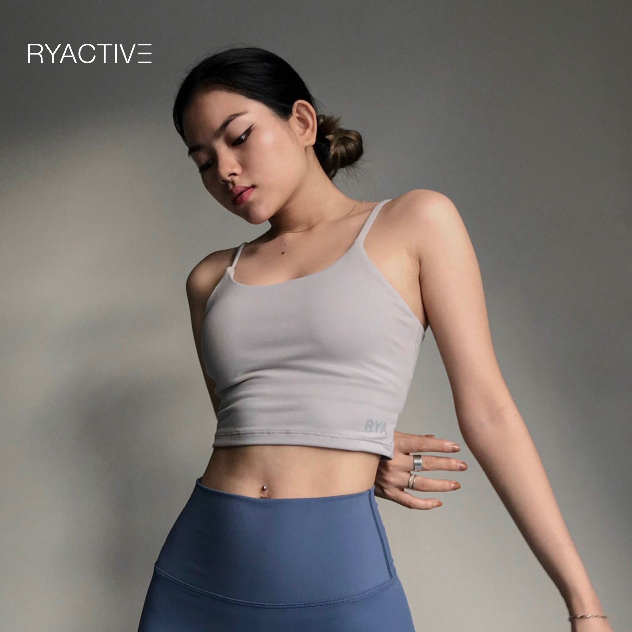 Áo ngực thể thao RYACTIVE -  STRAPPY CROPTANK Grey