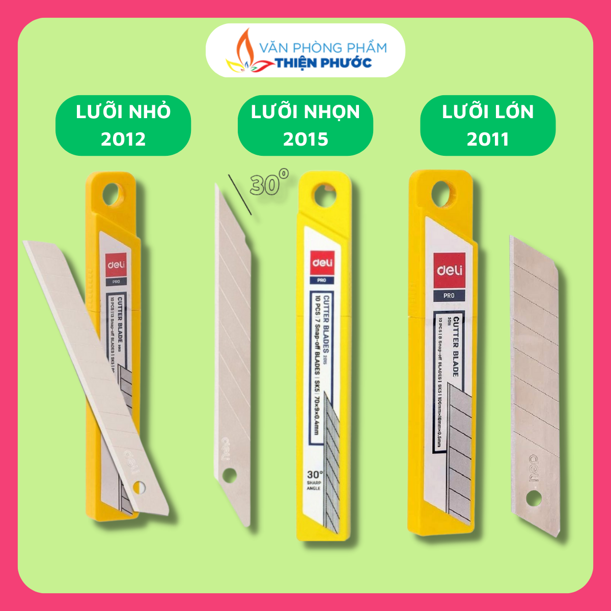 Lưỡi dao dọc giấy Deli [10 lưỡi dao] THIỆN PHƯỚC