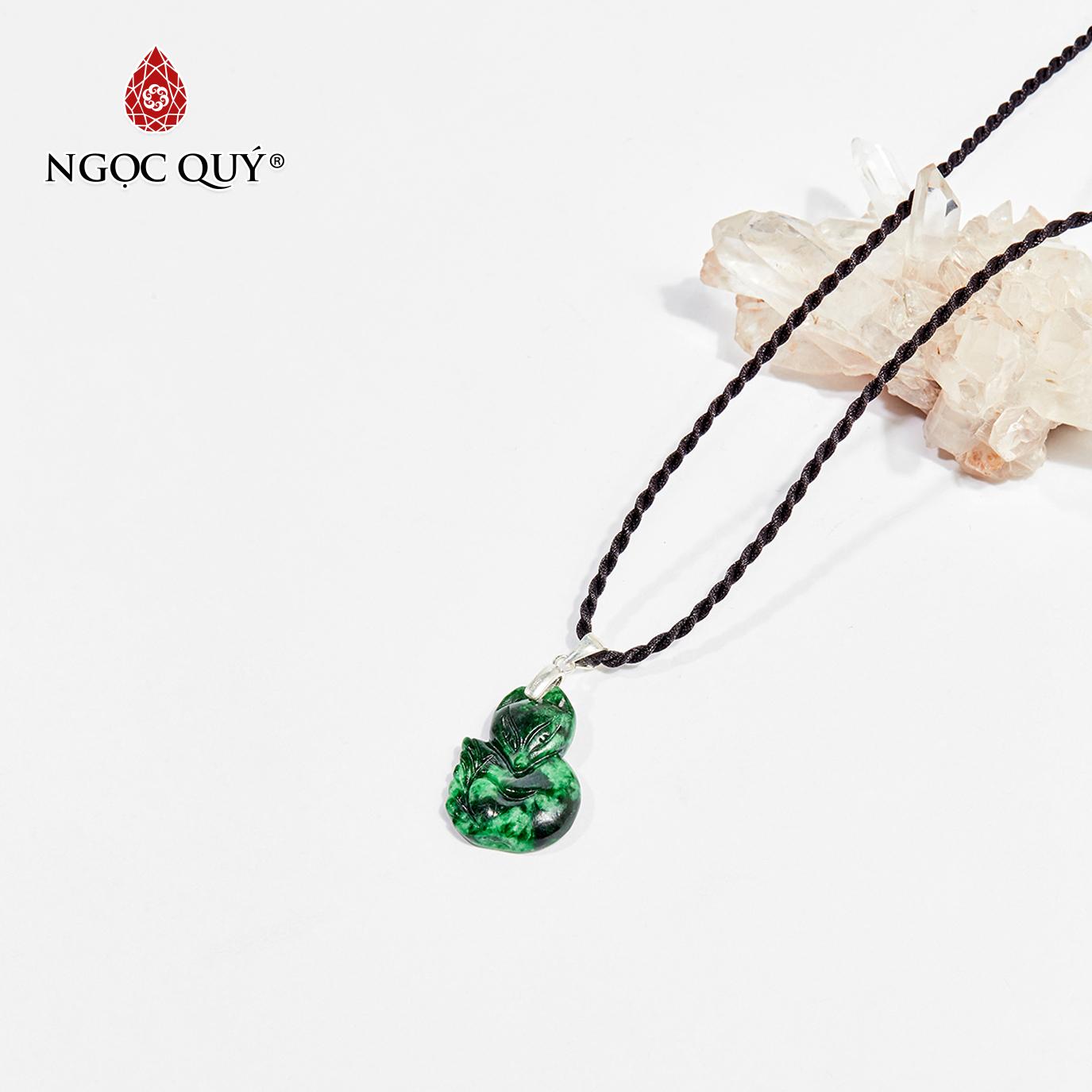 [HCM]Mặt dây chuyền đá cẩm thạch sơn thủy hồ ly 9 đuôi 2.5cm mệnh hỏa  mộc - Ngọc Quý Gemstones