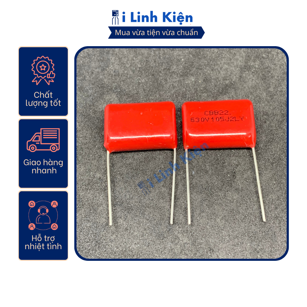 Tụ CBB 105J 1uF 630V chất lượng tốt.