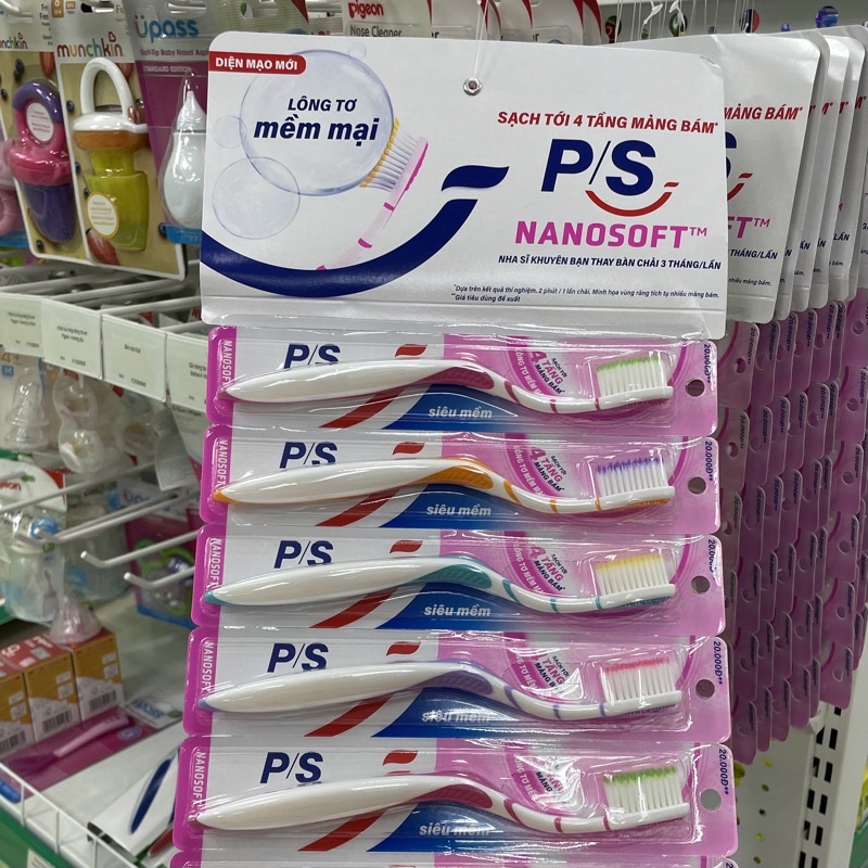 Bàn chải đánh răng P/S Lông Tơ Siêu Mềm Nanosoft (BIBISTORE)