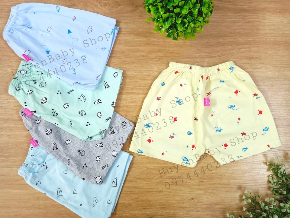 (Loại đẹp) Quần đùi chục cotton in họa tiết cho bé trai bé gái - Carter