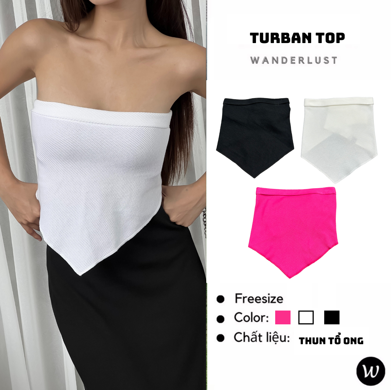 Áo Turban Croptop Cột Dây Lưng