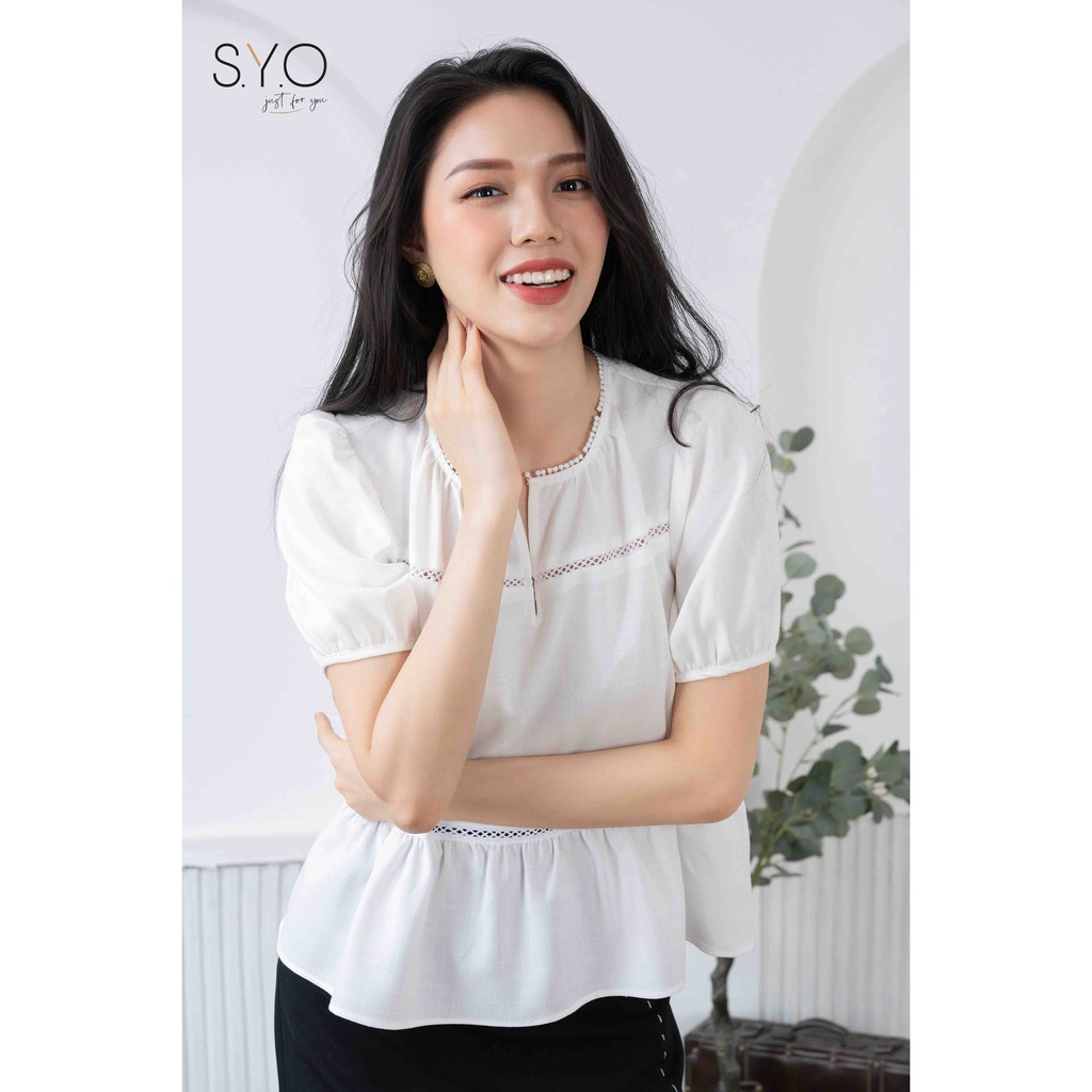 Áo Đũi Peplum Phối Ren A2010-21