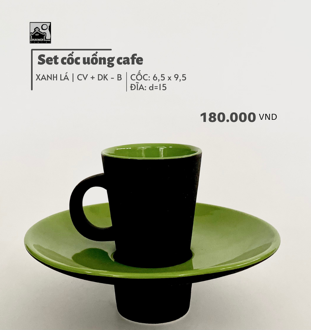 Bộ cốc uống trà / cafe gốm 4 màu