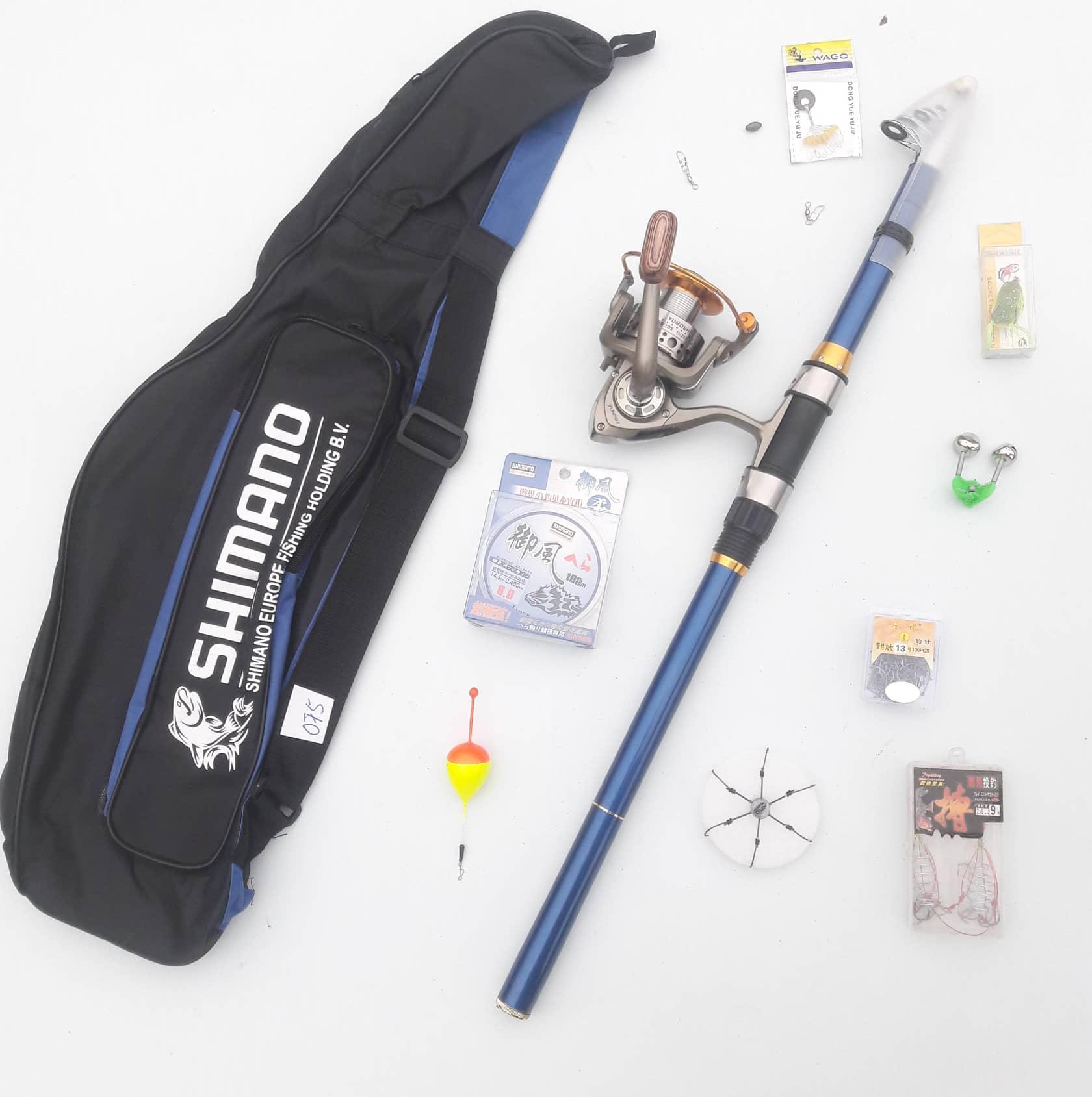 Bộ cần câu shimano 3 mét máy yomoshi LC7000 cước câu phao chì lưỡi câu và phụ kiện tặng túi đựng cần