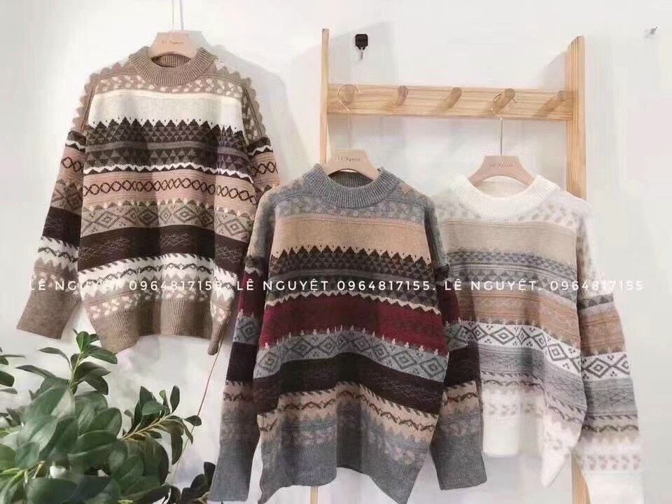 Áo len thổ cẩm vintage