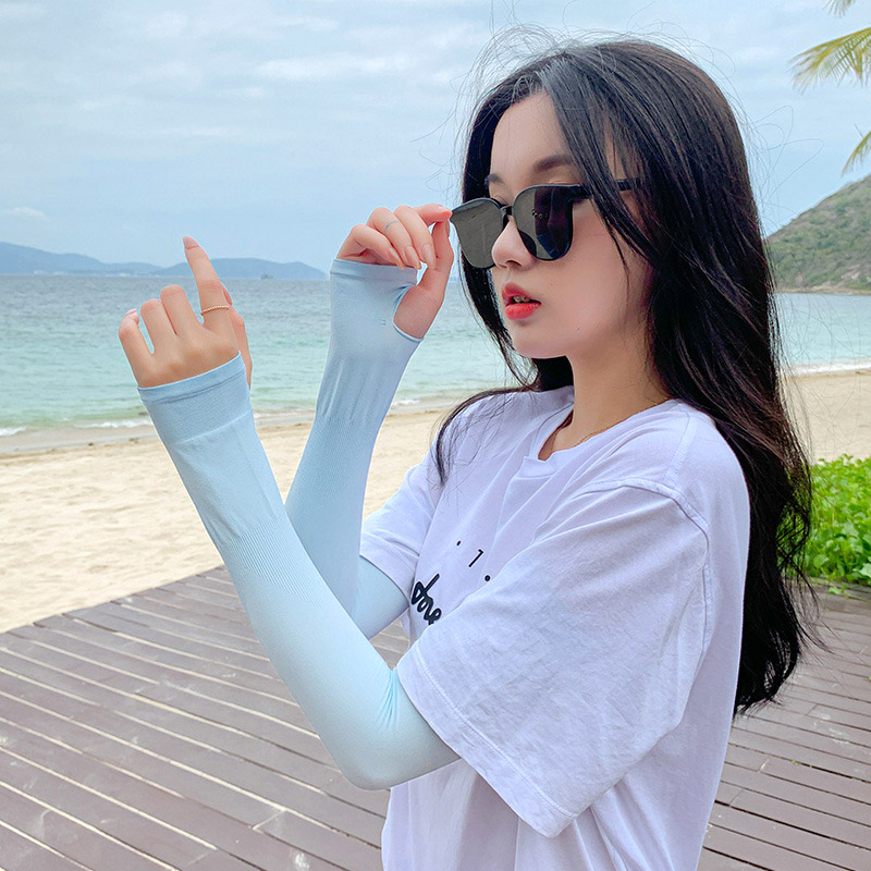 100style cool solid color sun protection gloves-100style