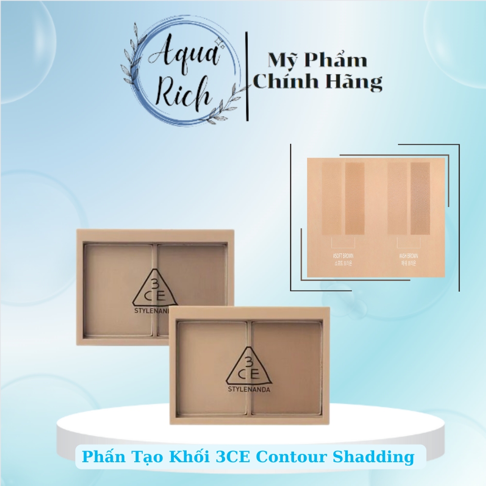 Phấn Tạo Khối 2 Màu 3CE Contour Shading 8.5g [Ash Brown - Soft Brown]