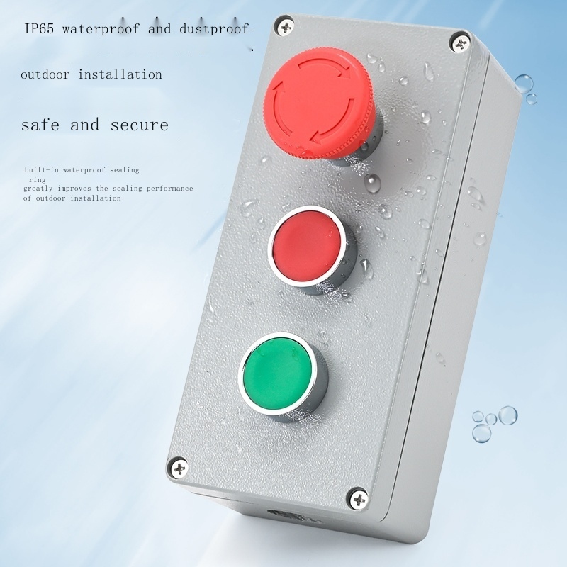 Can be wholesale High quality button with metal cast aluminum control box start stop switch thickened shell outdoor waterproof can be customized