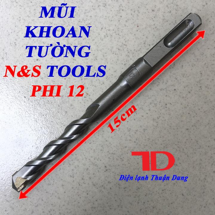 Mũi khoan tường n&s tools phi 12 x 150 mm