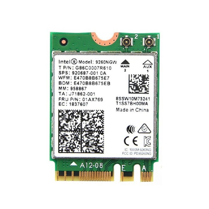 Bảng giá Card wifi chuẩn AC MU-MIMO 1.73Gbps tích hợp bluetooth 5.0 Intel 9260NGW - PK06 Phong Vũ