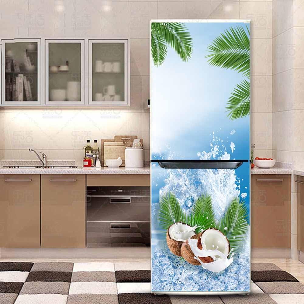 [HCM]Decal dán tủ lạnh Trái Dừa