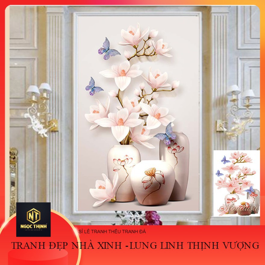 Tranh đính đá bình hoa Lan Y8177 - chưa đính đá