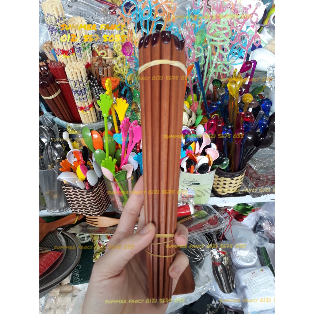 5 Đôi Đũa Móng Tay Gỗ Ăn Cơm Wood Chopsticks
