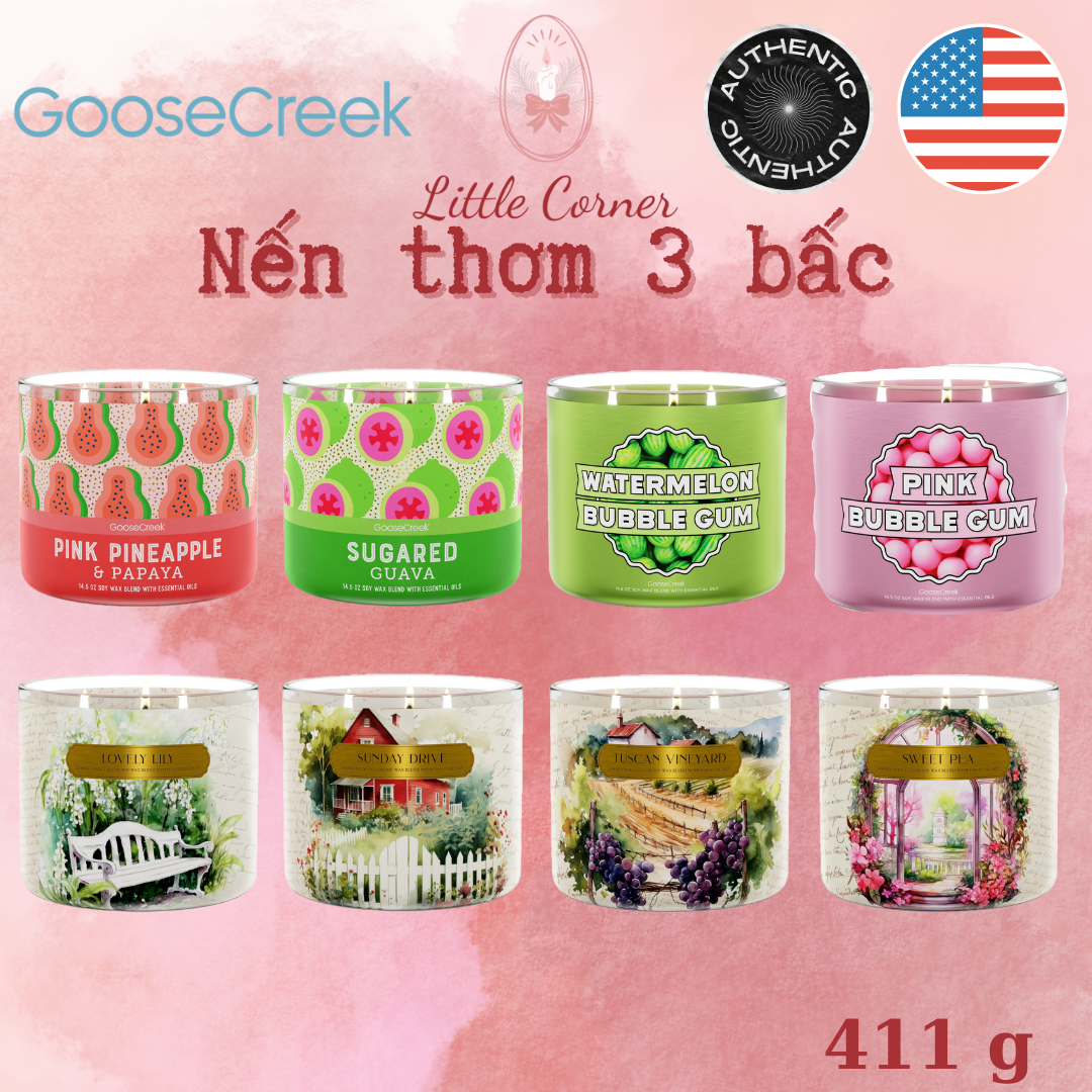Nến thơm 3 bấc GOOSE CREEK (411g)