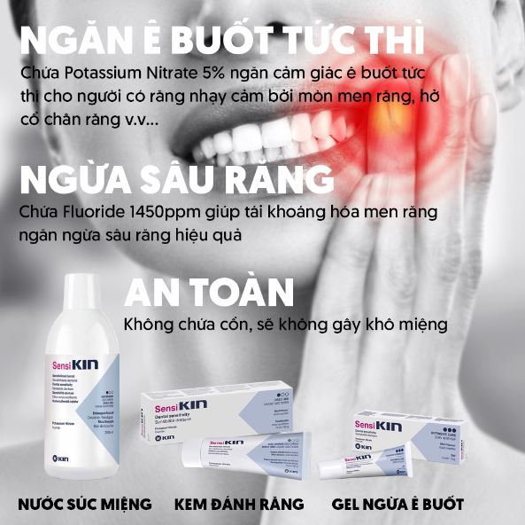 Nước súc miệng SensiKIN giảm ê buốt răng 250ml