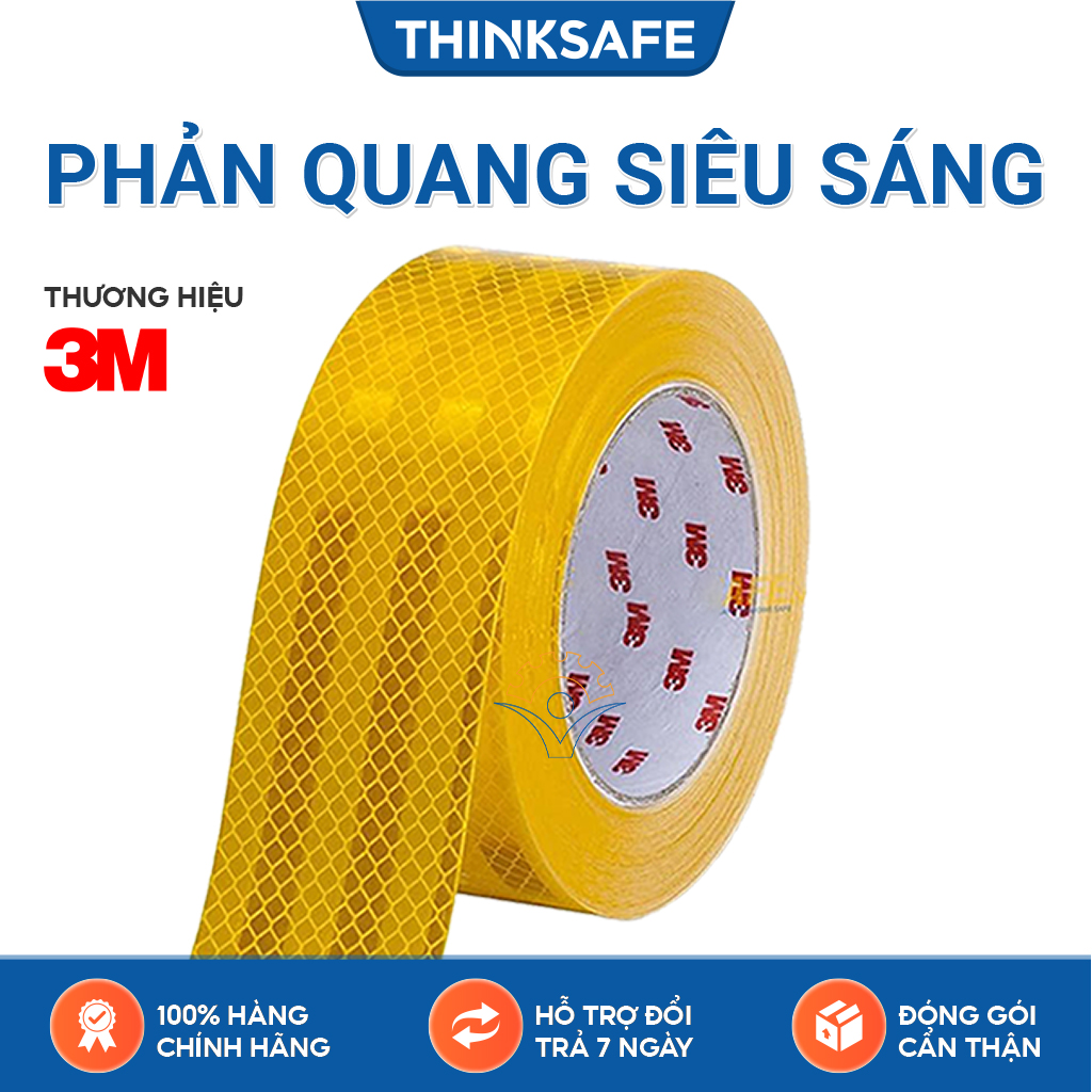 Băng keo phản quang 3M 983 phản quang theo cấu trúc kim cương, bền màu chuyên dùng phản quang xe máy, ôtô nhà xưởng - Bảo hộ Thinksafe