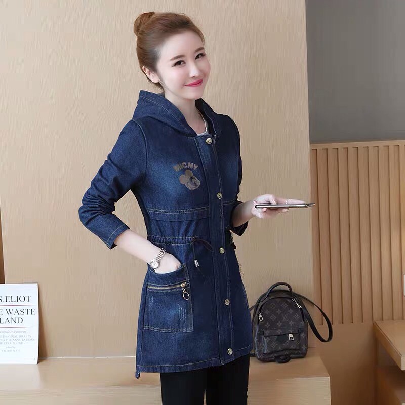 Áo khoác form dài có nón hình chuột