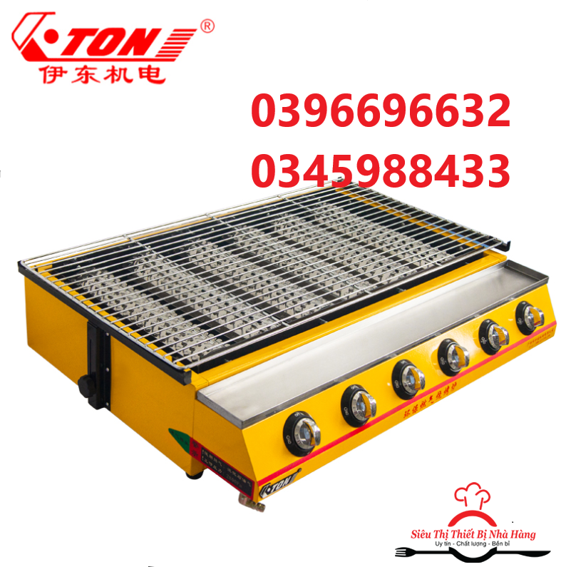 [Trả góp 0%]Bếp nướng hàu  BBQ 6 họng dài K333