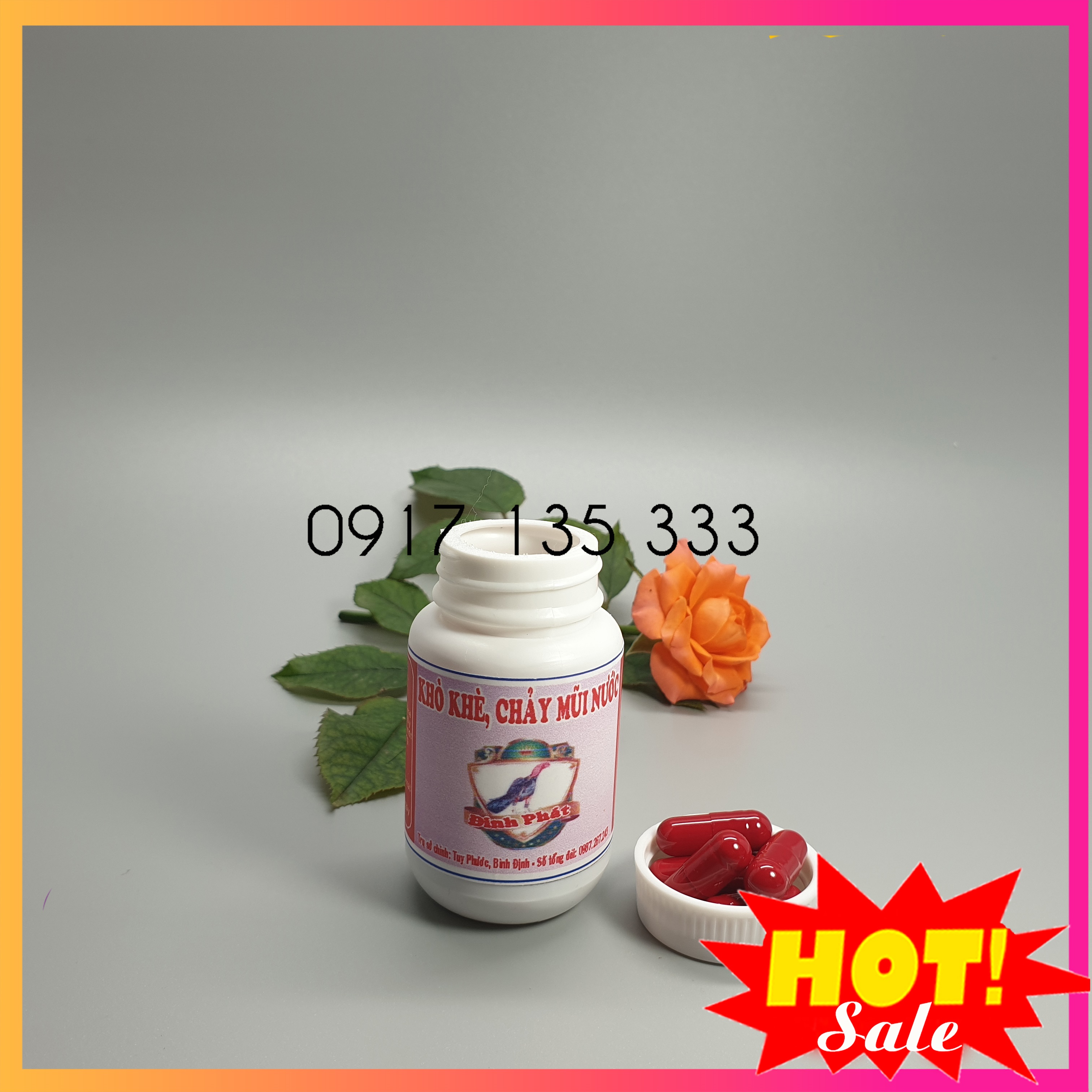 Chữa Hen, Khò Khè, Chảy Nước Mũi Cho Gà Đá Hiệu Đinh Phát, Lọ 30 Viên