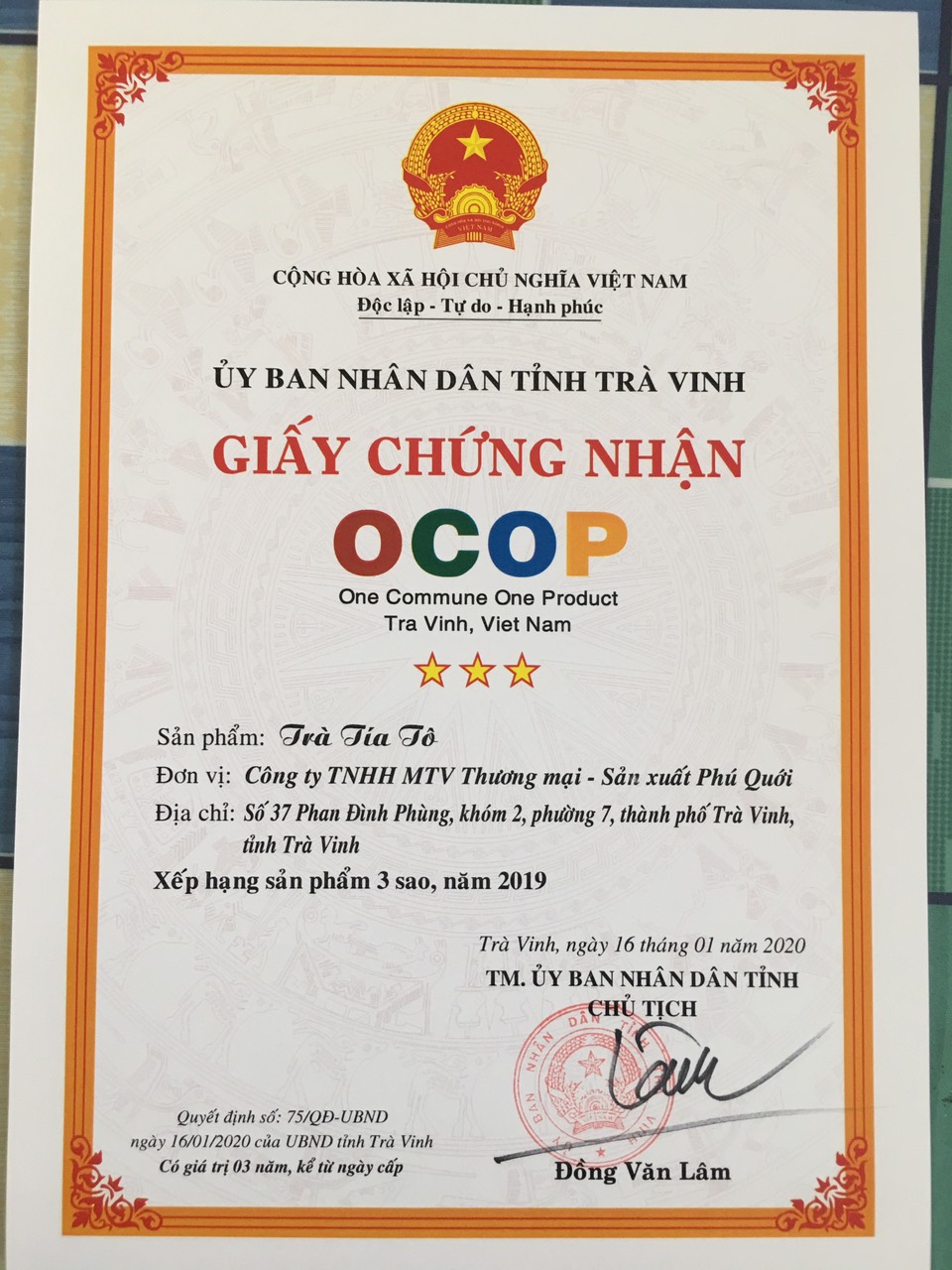 Trà Tía Tô (trà túi lọc) [Hai Lúa - Phú Qưới]hộp 30 gói