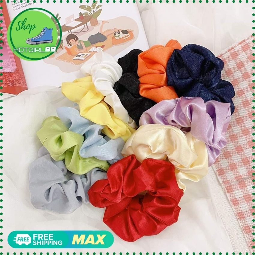 Buộc tóc Scrunchies ,dây cột tóc vải phi bóng siêu dễ thương, dây cột tóc lưới phi bóng thời trang 8 màu - CTPB01 - Hotgirl 99