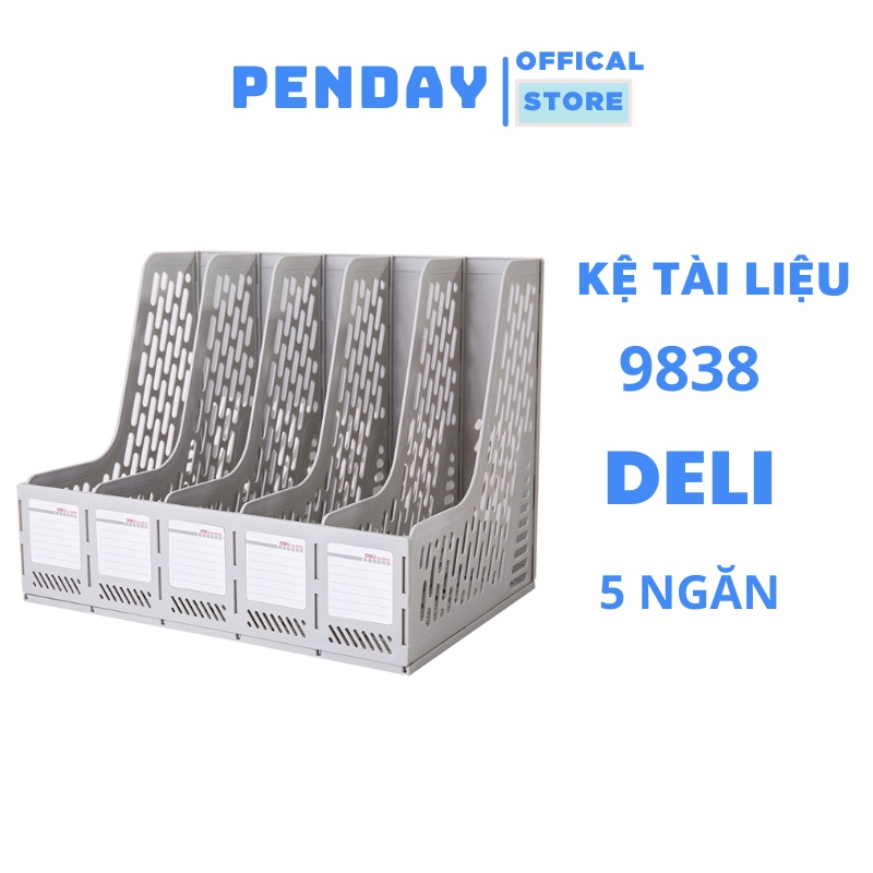Kệ đựng tài liệu văn phòng deli - 5 ngăn - kệ đựng tài liệu để bàn - khay tài liệu giá rẻ - penday store