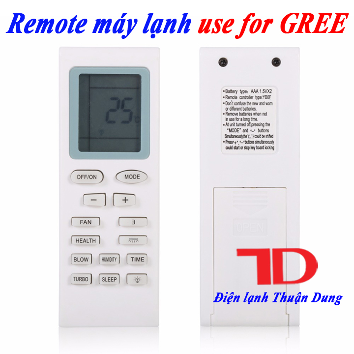Remote máy lạnh use for GREE, điều khiển dành cho máy lạnh GREE
