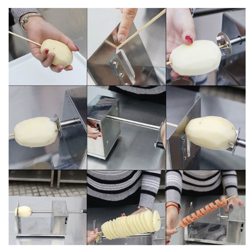 Potato cutter Tornado, tools paring Potato Tornado, cut root the tornado removable easy, small size, easy to transport and use, body stainless steel stainless steel, độ durable easy use machine fryers, snacks