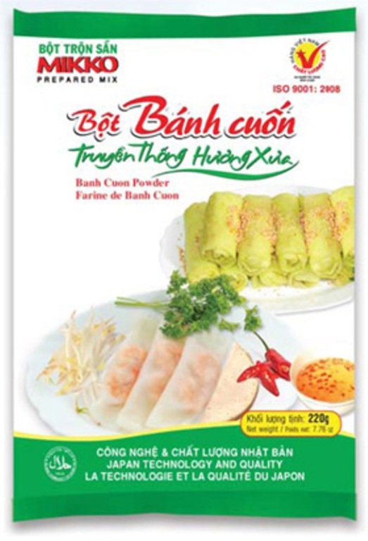 Bột bánh cuốn Mikko hương xưa 220g - Bột trộn sãn chất lượng cao.