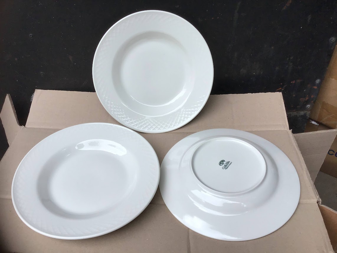 Combo 3 dĩa sứ cao cấp sâu lòng gân 9inch (22.5cm)