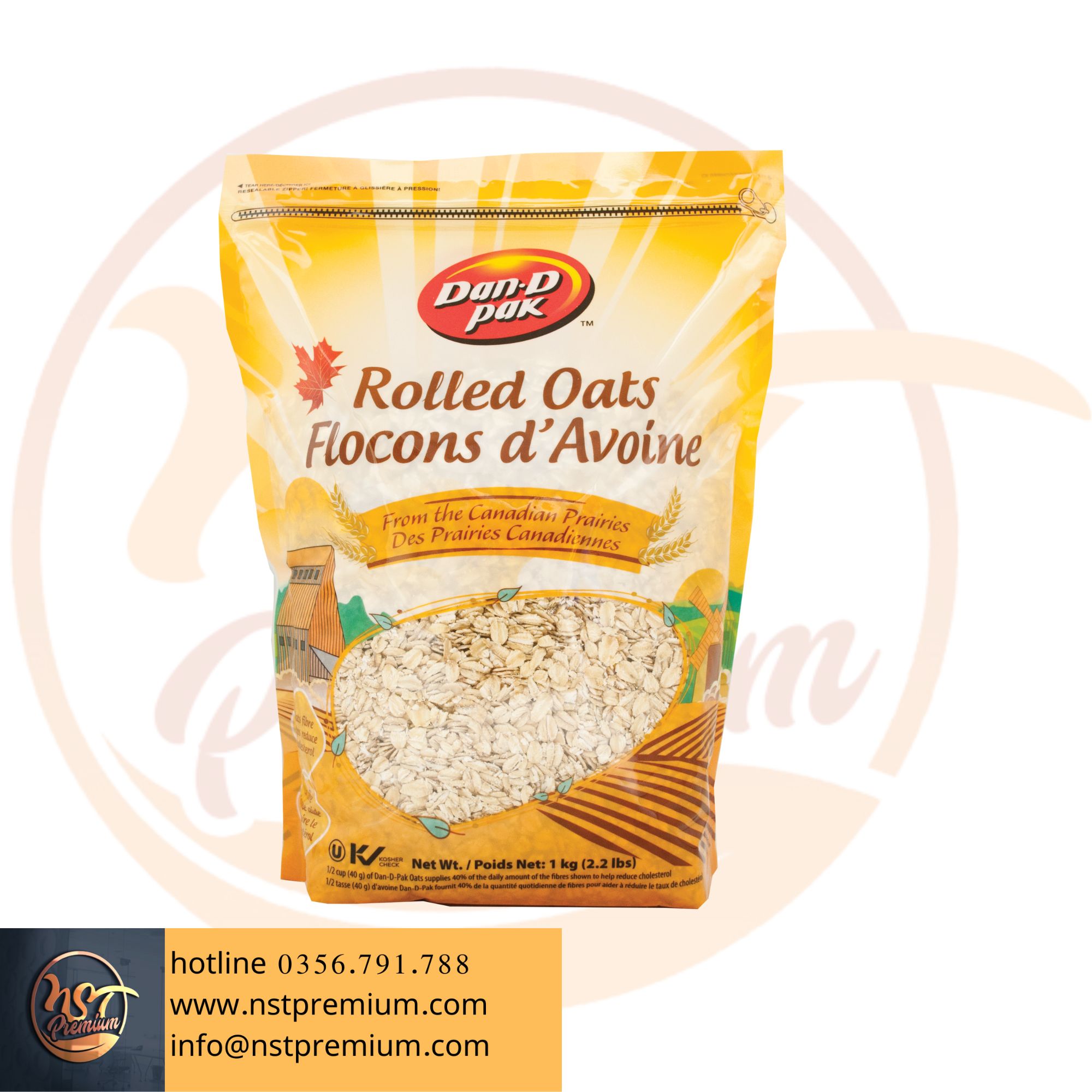 [HCM] Yến mạch cán nhập khẩu Canada 1kg - Dan D Pak