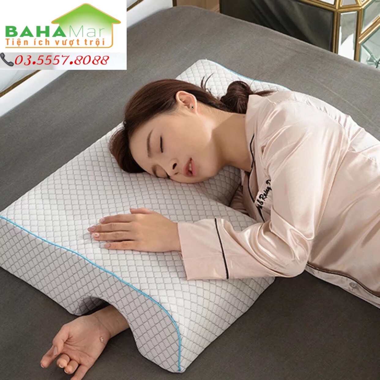 GỐI ĐÔI CONG VÒNG CUNG ÔM TẠO THOẢI MÁI CHO CÁNH TAY "BAHAMAR" phù hợp với các cặp đôi khi ngủ gối đầu tay sẽ không bị tê tay, tạo cảm giác dễ chịu chống đau vai cổ gáy. một sản phẩm tiện ích lớn với giấc ngủ và cuộc sống.